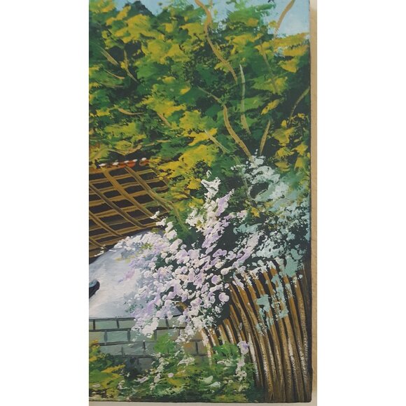 VTG MCM original signed art Idyllic Rustic Cottage Rural Ethnic Boho Eclectic. - Picture 3 of 11